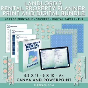 landlords rental property planner print and digital bundle