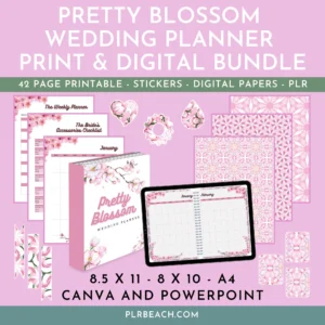 pretty blossom wedding planner print and digital bundle