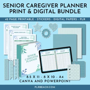 senior caregiver planner print and digital bundle
