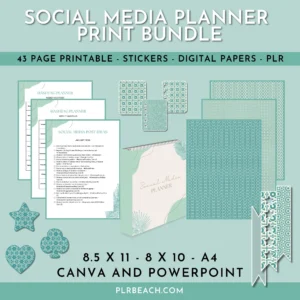 social media planner print bundle