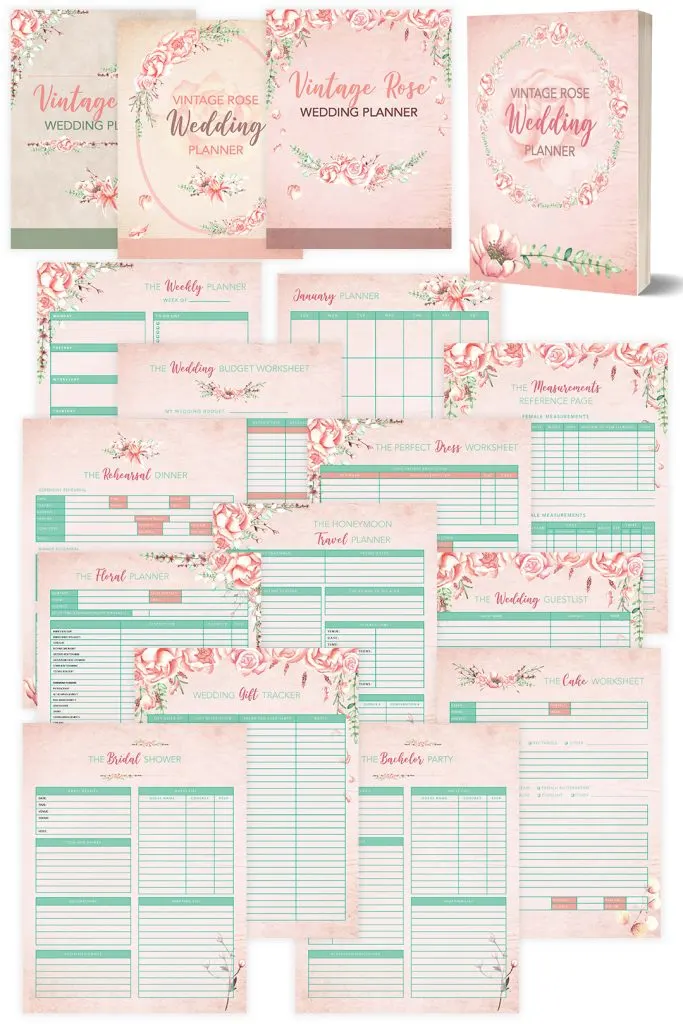 vintage rose wedding planner