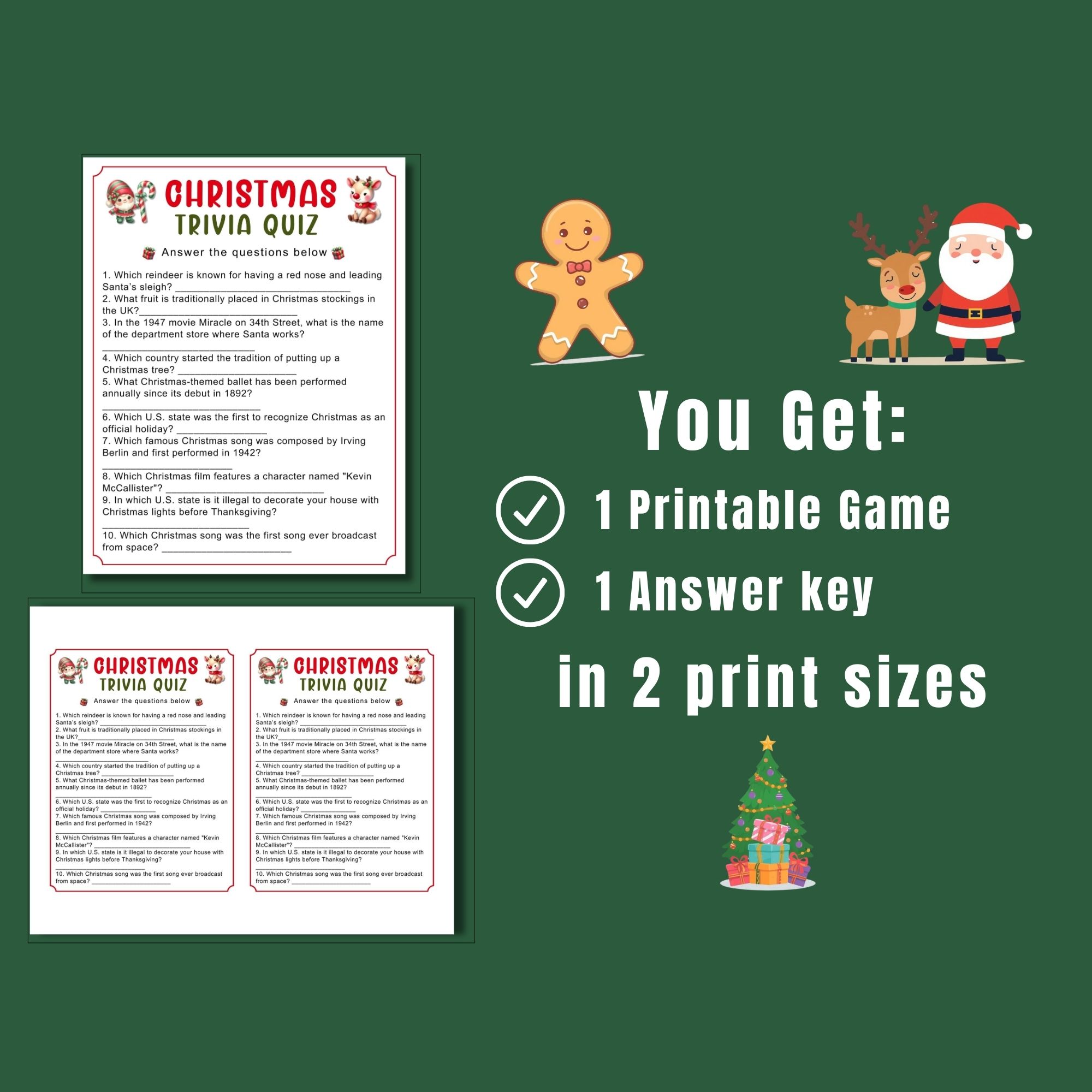 Christmas Party Trivia Quiz Game